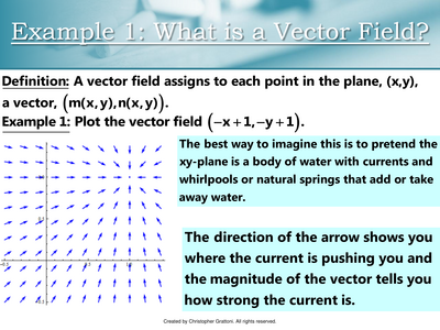 Vector field with blue arrows