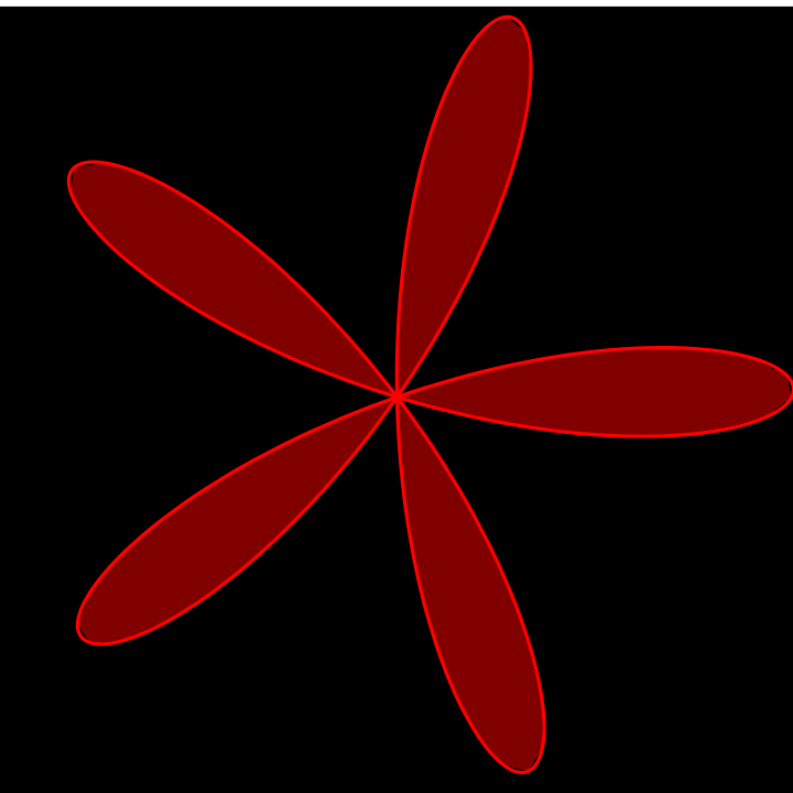 Animated rolling shutter distortion on a flower-shaped propeller